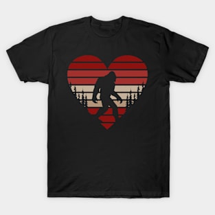 Vintage Bigfoot Valentine Day T-Shirt